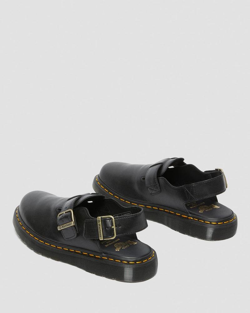 Women's Dr Martens Jorge Made in England Leather Slingbacks Slide Sandals Black | AU 319YXF